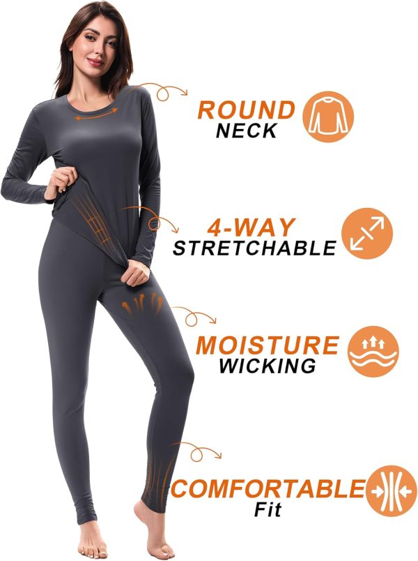 URATOT 3 Sets Women's Thermal Underwear Set Fleece Lined Long Johns Thermal - Image 3