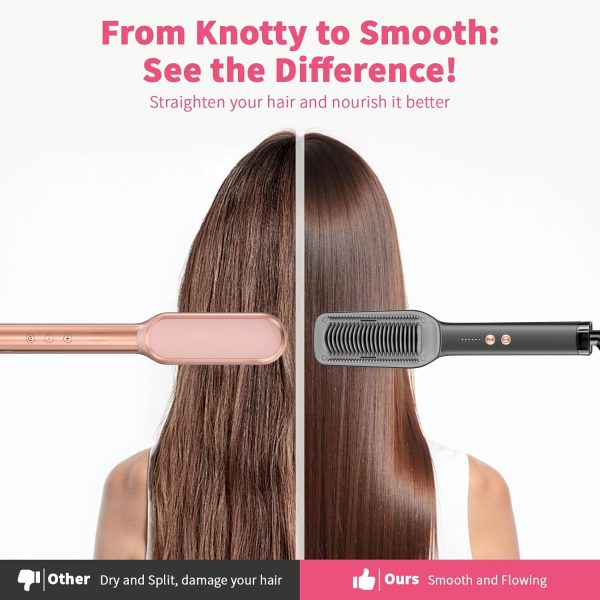 Hair Straightener Brush,2000 Ionic Hair Comb Straightening Brush for Women - Image 3