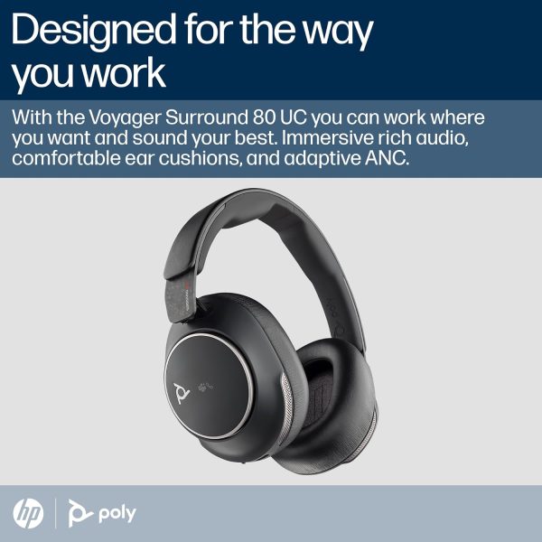 Poly Voyager Surround 80 UC Bluetooth Headset (Plantronics) – - Image 2