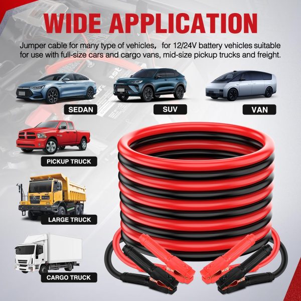 Nilight Jumper Cables for Car Battery 1 Gauge 30 FT Booster Cable Heavy - Image 7