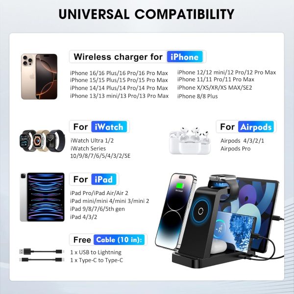 Wireless Charger for iPhone - 5 in 1 Charging Station for Multiple Devices - Image 3