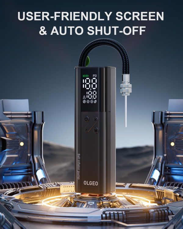 Electric Ball Pump, 16PSI Portable Air Pump with Pressure Gauge and Digital - Image 2