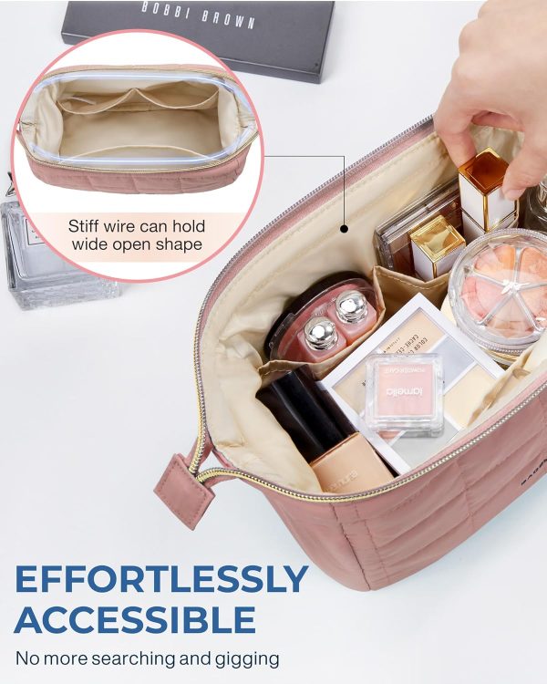 BAGSMART Makeup Bag Travel Toiletry Bag, Puffy Padded Make Up Bags for - Image 4