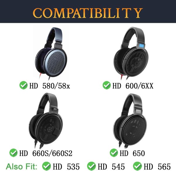 SOULWIT Cooling-Gel Earpads Cushions Replacement for Sennheiser HD650, - Image 3