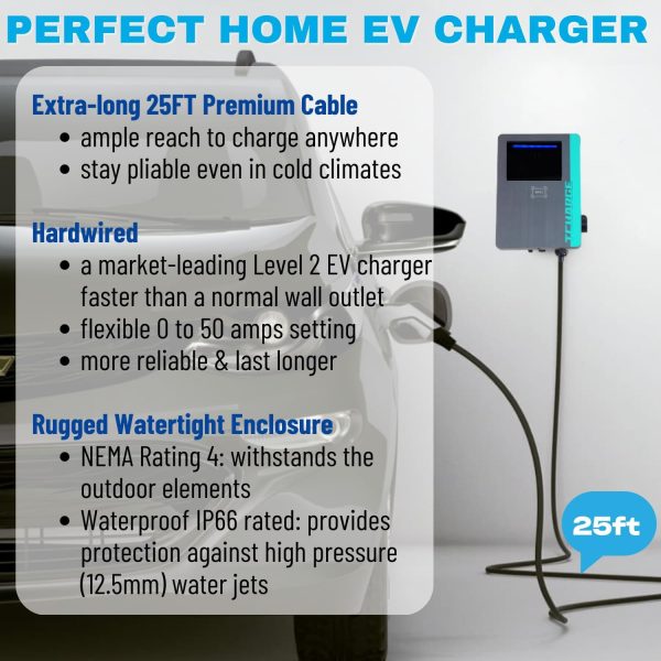 Level 2 EV Charger 50 Amp Home Hardwire, UL Listed & FCC & Energy Star - Image 4