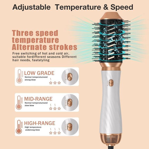 6 in 1 Blow Dryer Brush, Detachable Hair Dryer Brush Air Curler Air Styler - Image 4