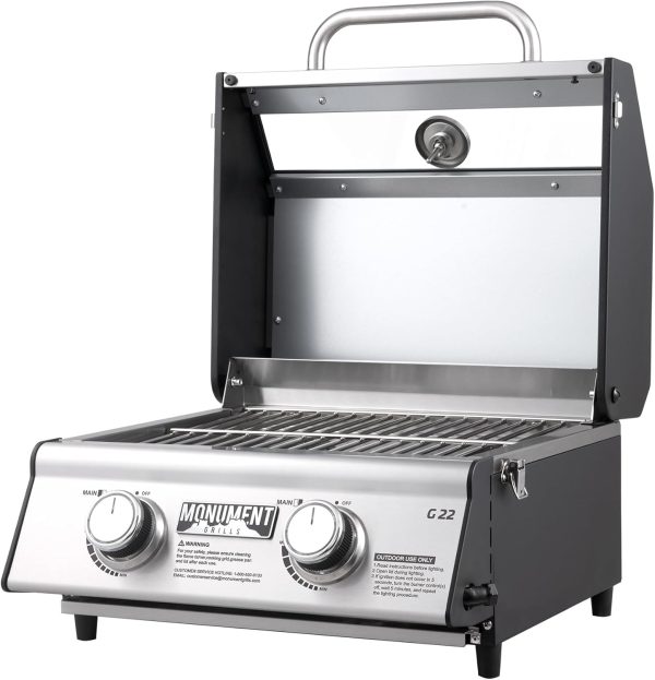 Portable Propane Gas Grill 2-Burner Tabletop Clearview® Monument Grills for - Image 4