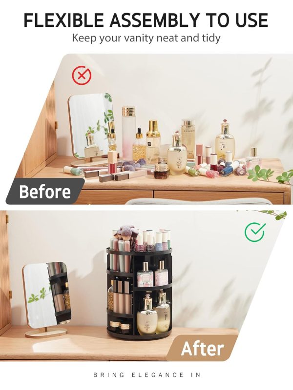 Syntus 360 Rotating Makeup Organizer, Adjustable Bathroom Makeup Spinning - Image 6