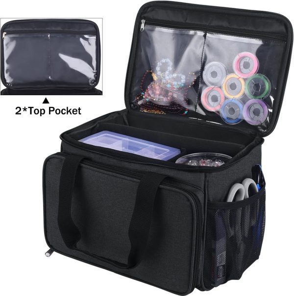 Sewing Basket Bead Organizers and Storage Adjustable Compartments Bead - Image 3
