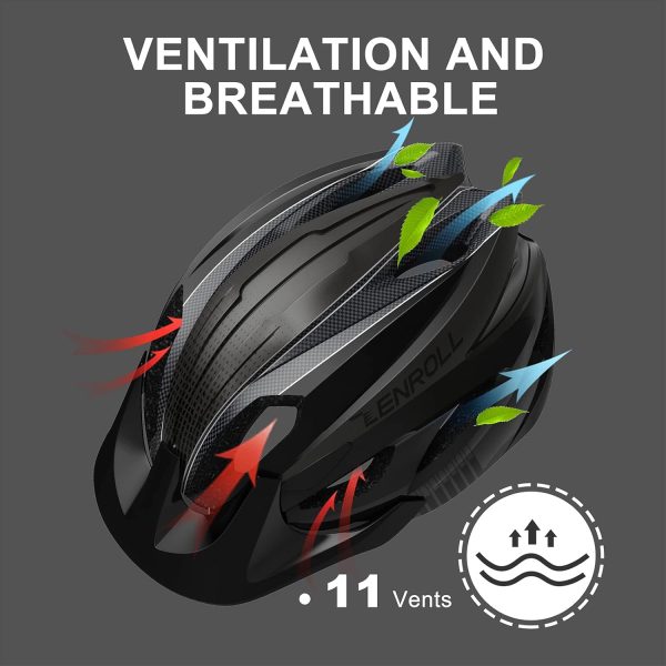 Adult Bike Helmet Bicycle Helmets for Men Women Cycling with Detachable - Image 3