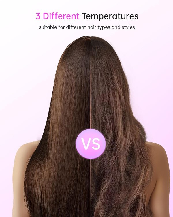 Hair Straightener Brush-Negative Ion Steam Straightening Brush with 3 Temp - Image 5