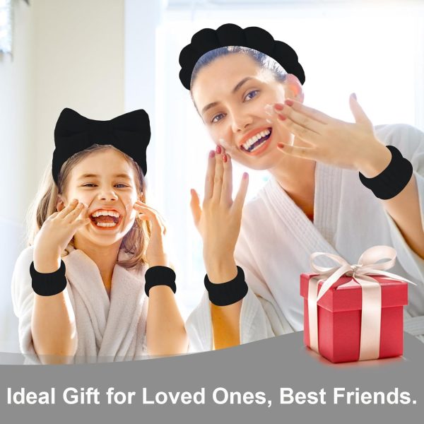 Canitor Sponge Spa Headbands Wristband Set with Hair Clips Skincare - Image 4