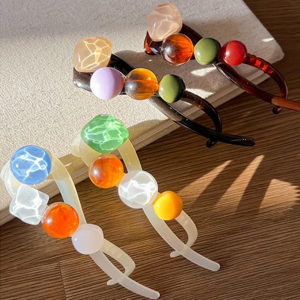 4pcs Banana Clips,Colorful Gemstone Hair Clips,Fashion Banana Hair - Image 6