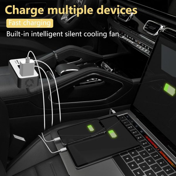 200W Car Power Inverter, PiSFAU DC 12V to 110V AC Car Plug Adapter Outlet - Image 2