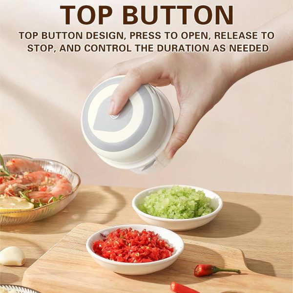 Mini Electric Garlic Chopper, Portable Wireless Garlic Masher Professional - Image 3