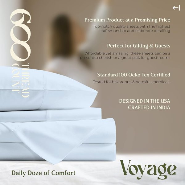 Mayfair Linen 100% Egyptian Cotton Sheets Queen Size - 600 Thread Count - Image 8