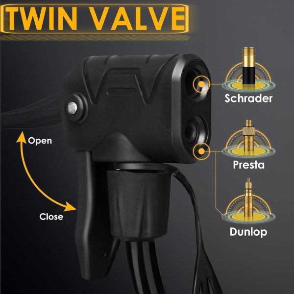 Bike Pumps for Bicycle Tyres with Pressure Gauge for Bike, Bicycle Tire - Image 4