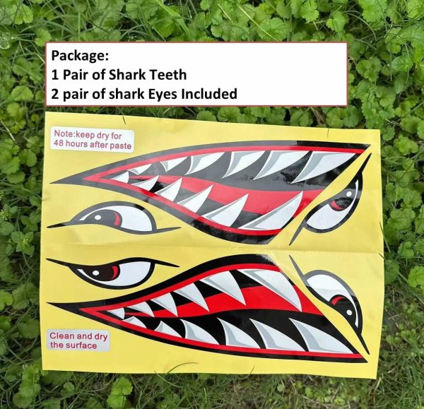 Shark Teeth Mouth Reflective Decals Graphics Sticker Fishing Boat Canoe Car - Image 4