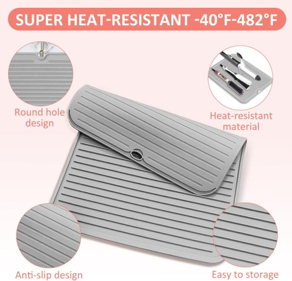 Quccefods Heat Resistant Large Silicone Mat for Hair Styling Tools - - Image 4