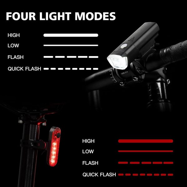 Kunhe Bike Lights Two Headlights are Battery-Powered (Batteries Included) - Image 2