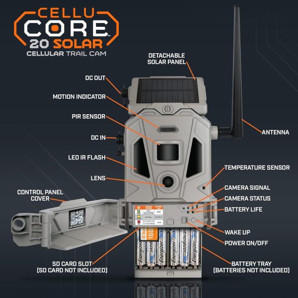 Bushnell CelluCORE 20 Solar Trail Camera, Dual Sim Low Glow Hunting Game - Image 2