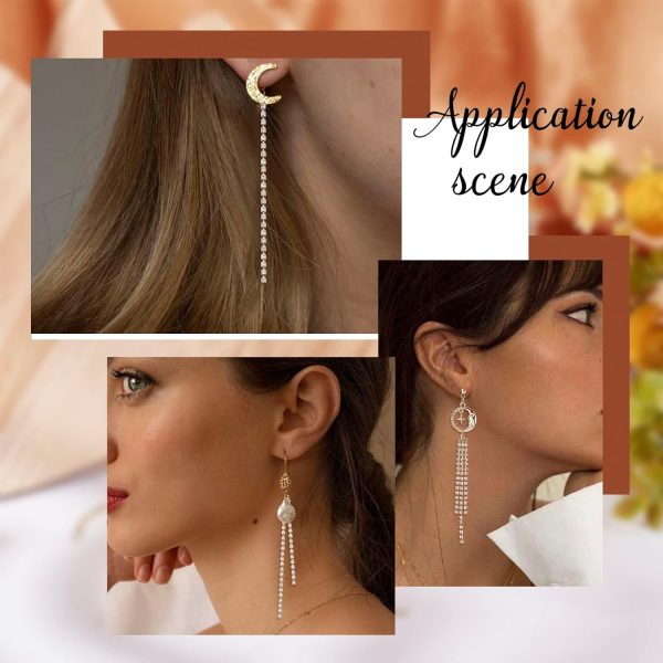 SUNNYCLUE 1 Box 24Pcs 3 Style Tassel Earring Charms Chain Tassel Earrings - Image 5