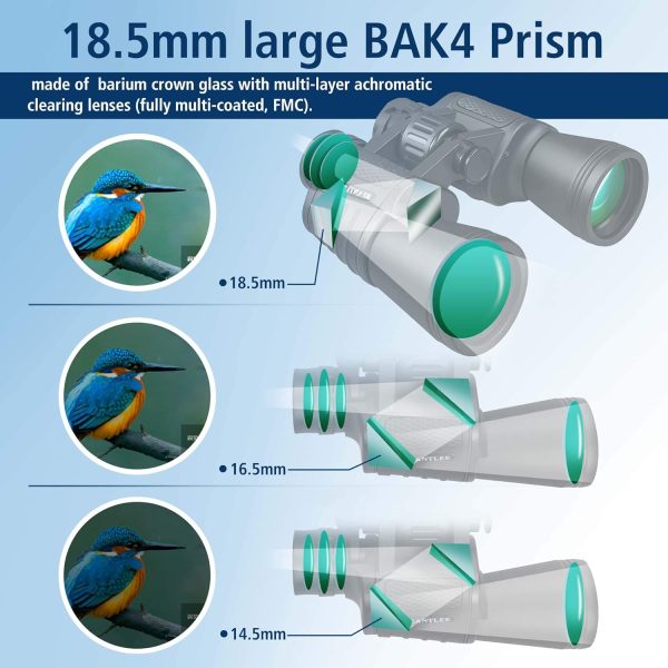 UncleHu 20x50 High Power Binoculars for Adults with Low Light Night Vision, - Image 5