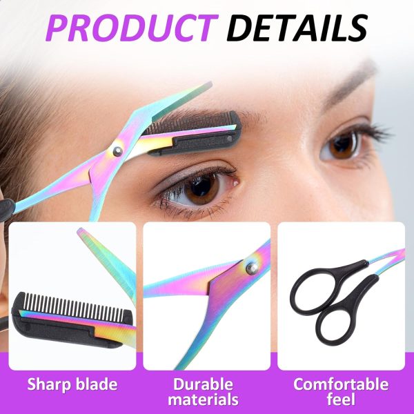 3Pcs Eyebrow Trimmer Scissor with Comb Professional Precision Eyebrow - Image 5