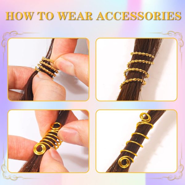 Jollidecor 259PCS Hair Jewelry Accessories for Women Braids, Hair Loc Wire - Image 3