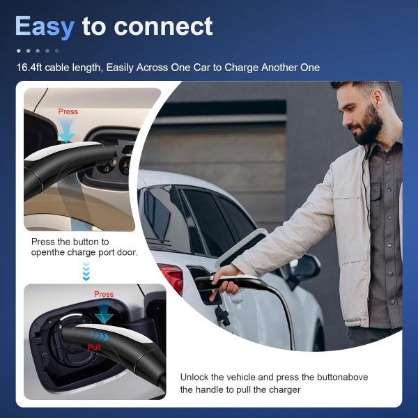 Podofo Tesla Level 2 EV Charger 32Amp 220V 240V Mobile Connector EV Charger - Image 7