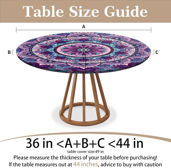 Round Outdoor Tablecloth with Umbrella Hole and Zippered Fitted 36-44 - Image 2