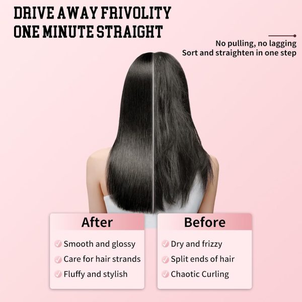 Cordless Hair Straightener Brush, Portable Hair Straightener Brush with - Image 5