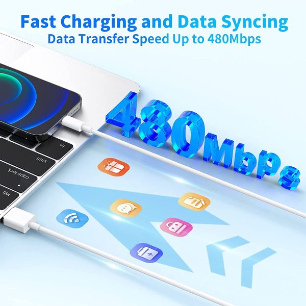 iPhone Charger 10ft, [MFi Certified] Long Lightning Cable Data Sync - Image 5