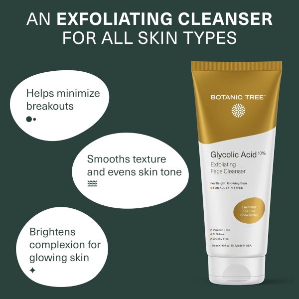 Botanic Tree Glycolic Acid Face Wash, Exfoliating Facial Cleanser and - Image 3