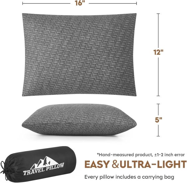 Small Shredded Memory Foam Pillow, Camping Pillow Travel Pillow - - Image 3