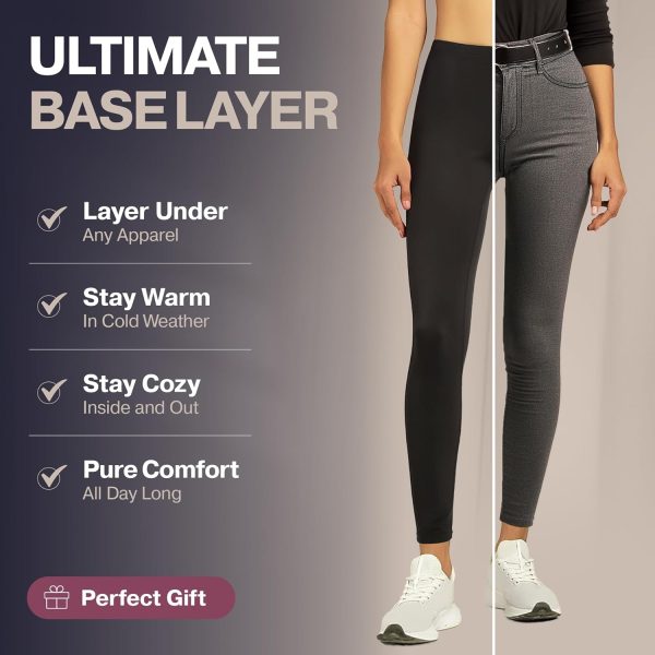 Thermajane Long Johns for Women - Thermal Leggings for Women, Fleece Lined - Image 3
