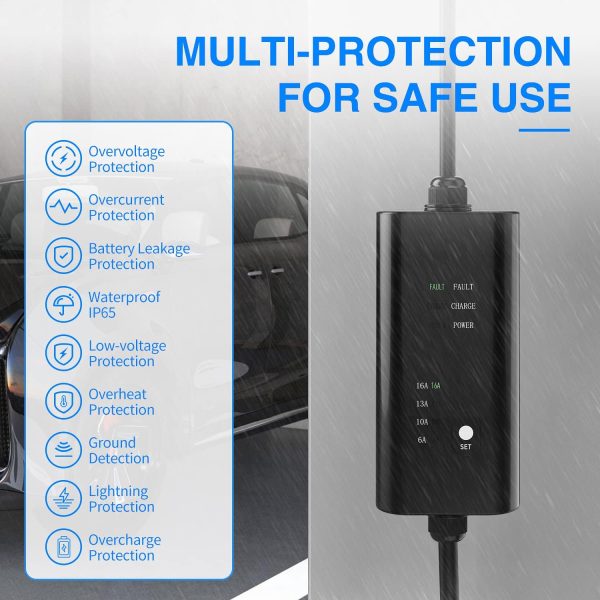Portable EV Charger, NEMA 5-15 110v-120v Level 1 EV Charger,Adjustable Amp - Image 8