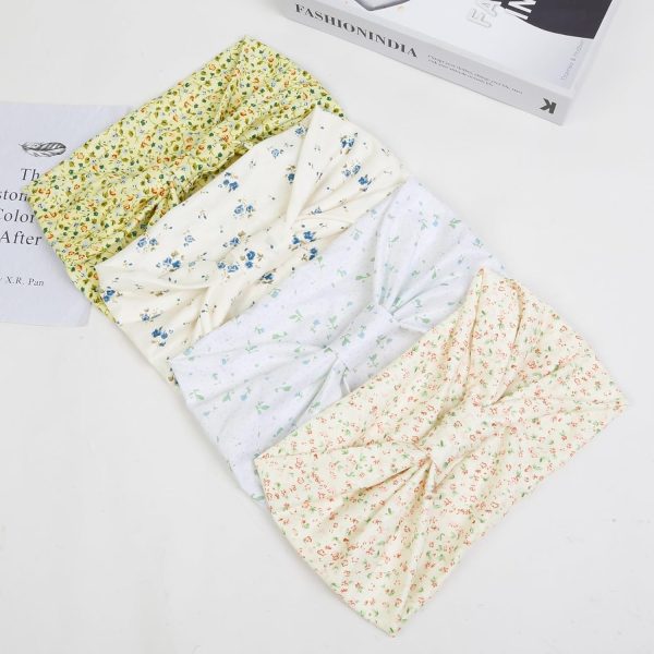 4 Packs Wide Headbands for Women Knotted Non Slip Fashion Cute Floral - Image 5