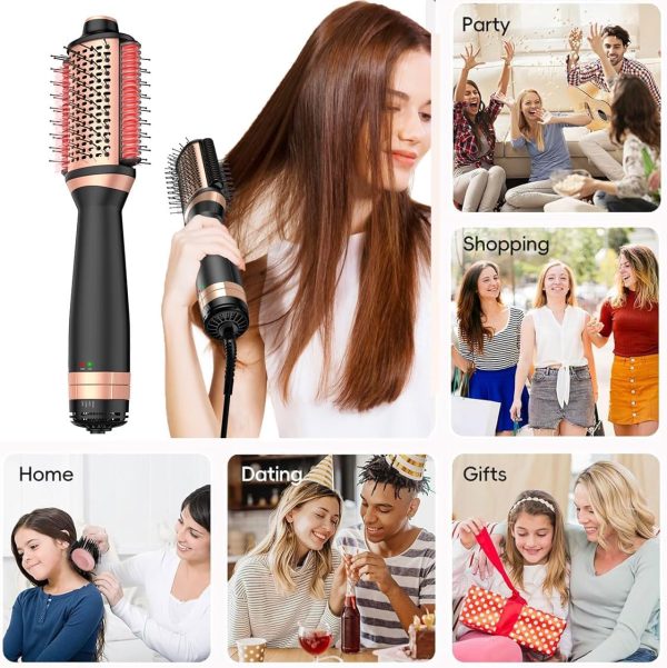 4 in 1 Hair Dryer Brush Blow Dryer + Hair Straightening Brush, 1000W 3 Temp - Image 6