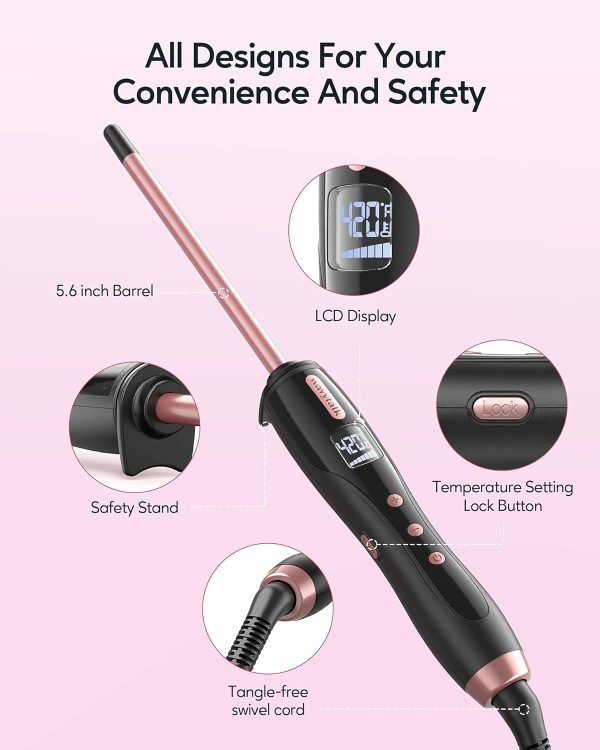 Wavytalk 3/8 Inch Small Curling Iron, Small Curling Iron Wand for Short & - Image 5