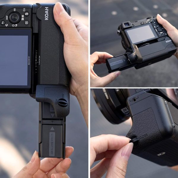 KOAH Battery Grip for Sony A6500 SLR Digital Camera for Extended Power and - Image 8