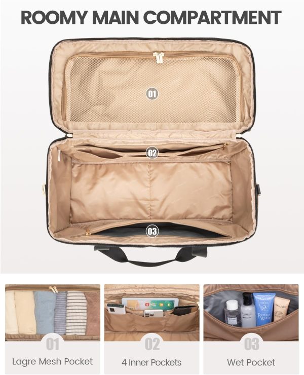 LOVEVOOK Travel Duffle Bag, Weekender Bags For Women, Carry On Duffel Bags - Image 3
