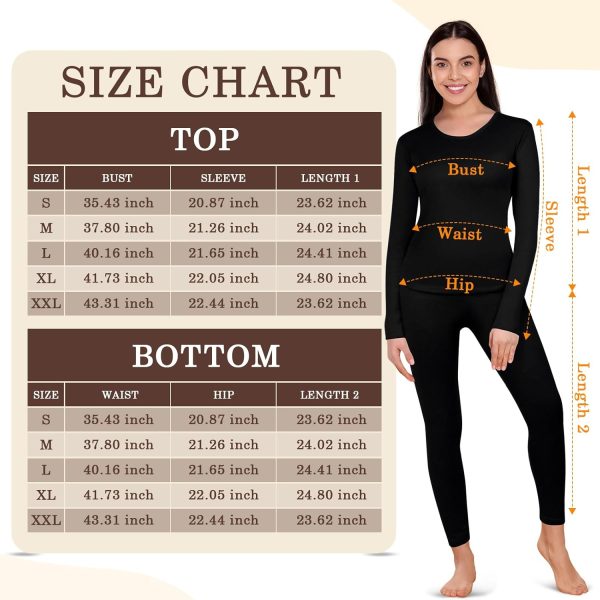Patelai 2 Set Thermal Underwear Warm Fleece Lined Thermal Leggings and - Image 6