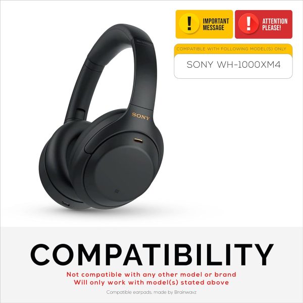 Replacement Earpads for Sony WH-1000XM4 Headphones - Soft Vegan Leather - Image 2