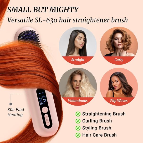LOWRA ROUGE Hair Straightener Brush, 2 in 1 Negative Ionic Hair - Image 6