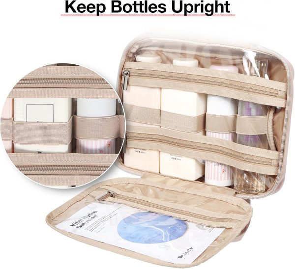 BAGSMART Toiletry Bag Hanging Travel Makeup Organizer with TSA Approved - Image 4