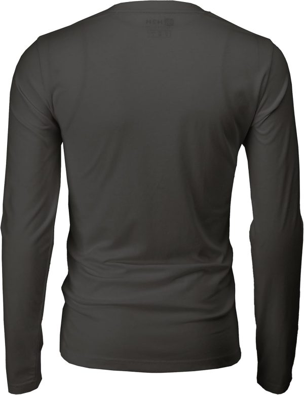 H2H Mens Casual Slim Fit Long Sleeve T-Shirts Soft Lightweight - Image 3