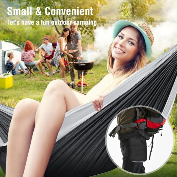 Hammock Camping, Portable Single/Double Hammocks for Outdoor Hiking Travel - Image 7