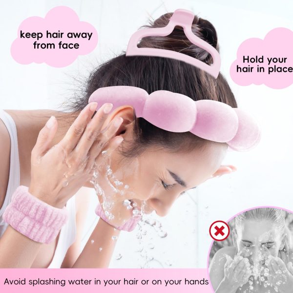 Spa Headband For Washing Face, Skincare Headband With Hair Clips, Cute - Image 3
