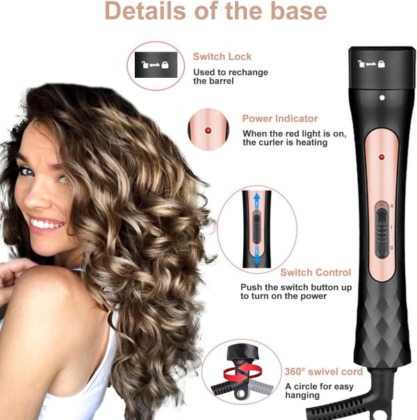 Curling Iron Wand Set, Curling Wand 3 in 1 Hair Curling Wands - Image 4
